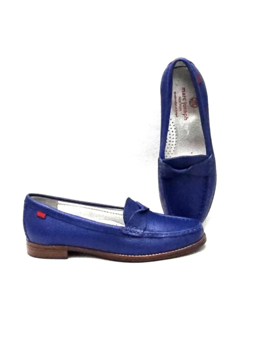 Marc Joseph New York Plymouth Street Twisted Blue Penny Loafer Women's Size 5.5M